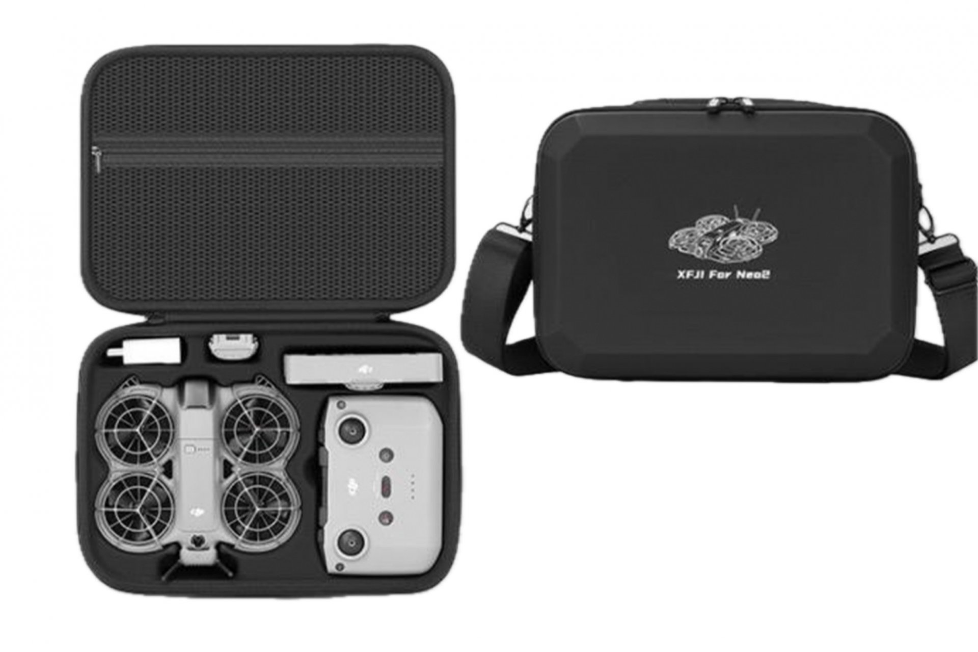 Černé PU pouzdro pro dron DJI Neo 2 + RC-N3 1DJ8304