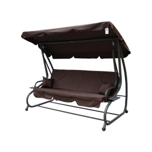 Zahradní houpačka 2v1 tmavě hnědá