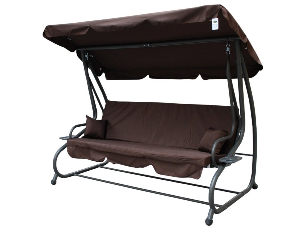 Zahradní houpačka 2v1 tmavě hnědá