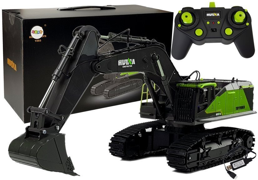 Bagr na dálkové ovládání RC 1593 HuiNa 1:14 zelené