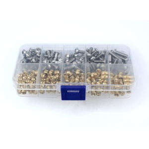 Sada mosazných závitových vložek a šroubů - 220ks