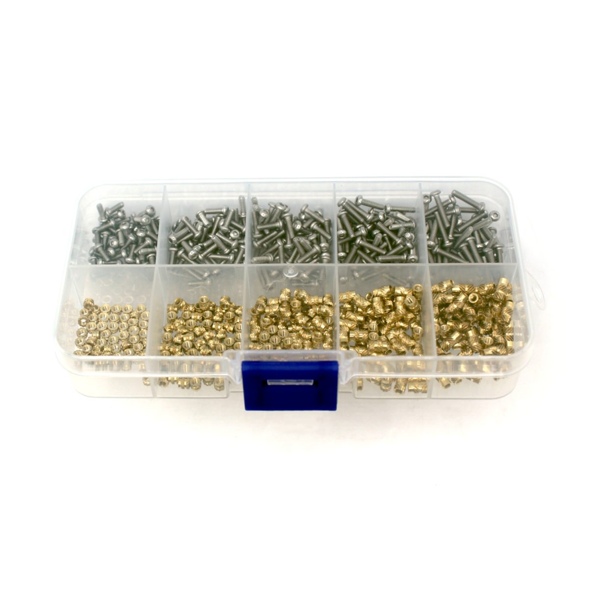 Sada mosazných závitových vložek a šroubů - 600ks