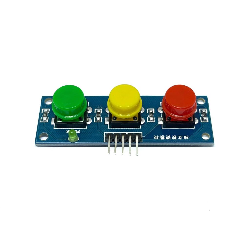 Tlačítkový modul s pull-up rezistory pro mikrokontrolery - 3 spínače