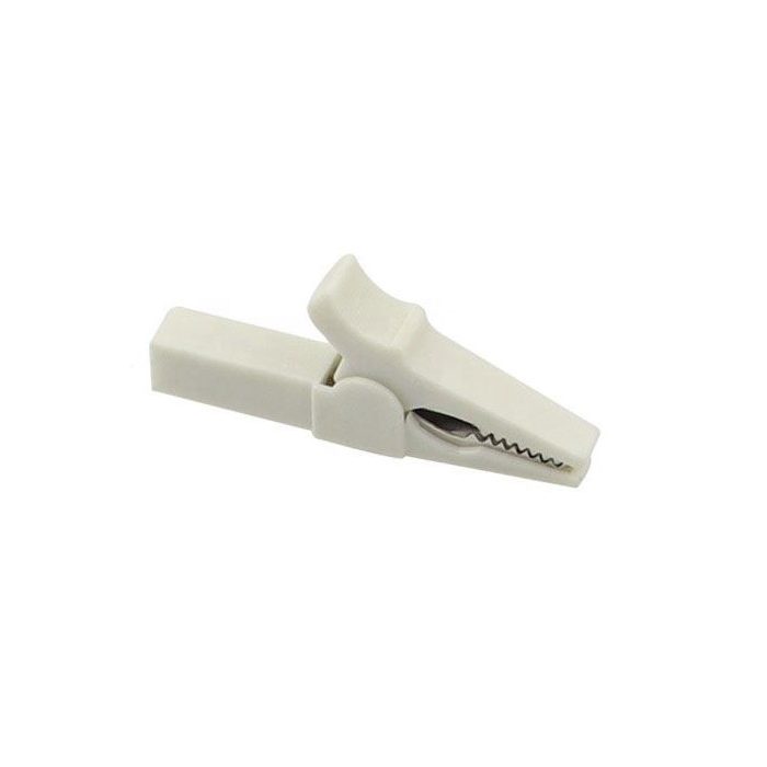 Krokodýlová svorka s banánkovým výstupem 4mm - Bílá