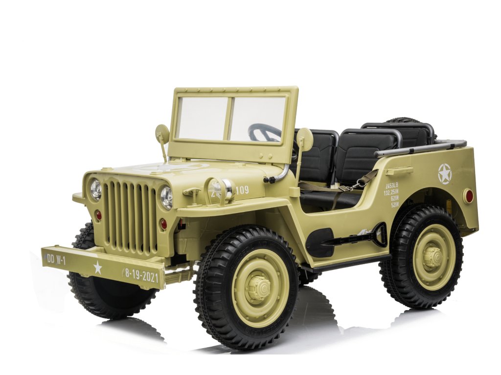 Dětský elektrický Jeep Willys 24V 4x4 třímístný béžový