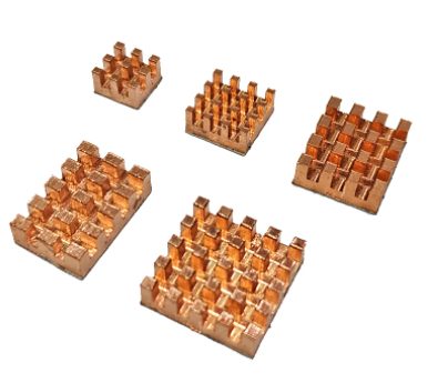 Sada měděných chladičů pro Raspberry 4B - 5 kusů