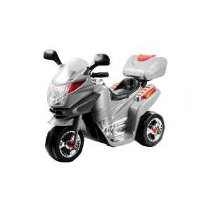 Dětská elektrická motorka stříbrná