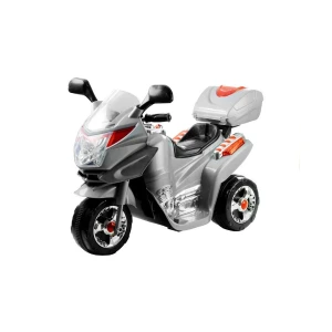 Dětská elektrická motorka stříbrná