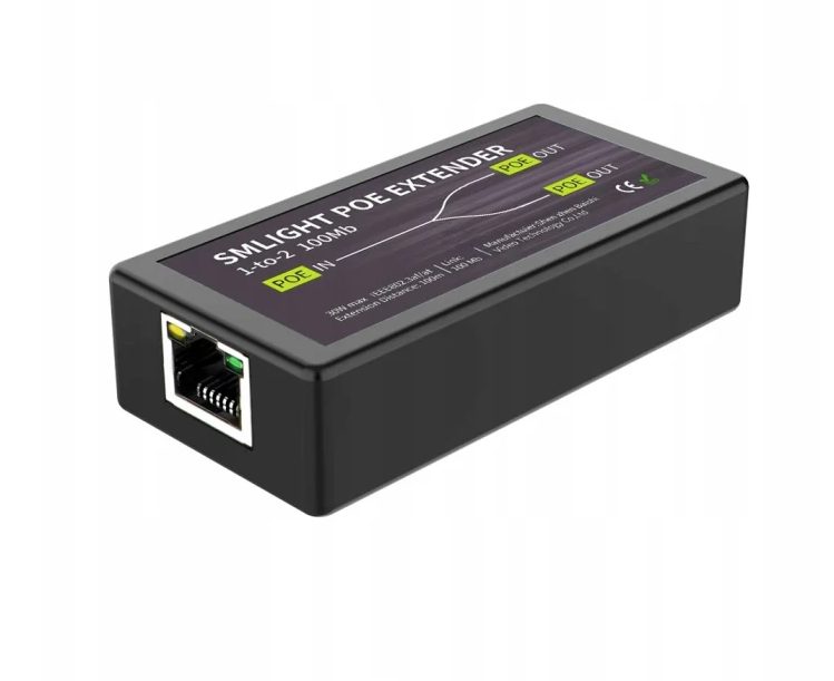 2portový PoE extender IEEE 802.3af