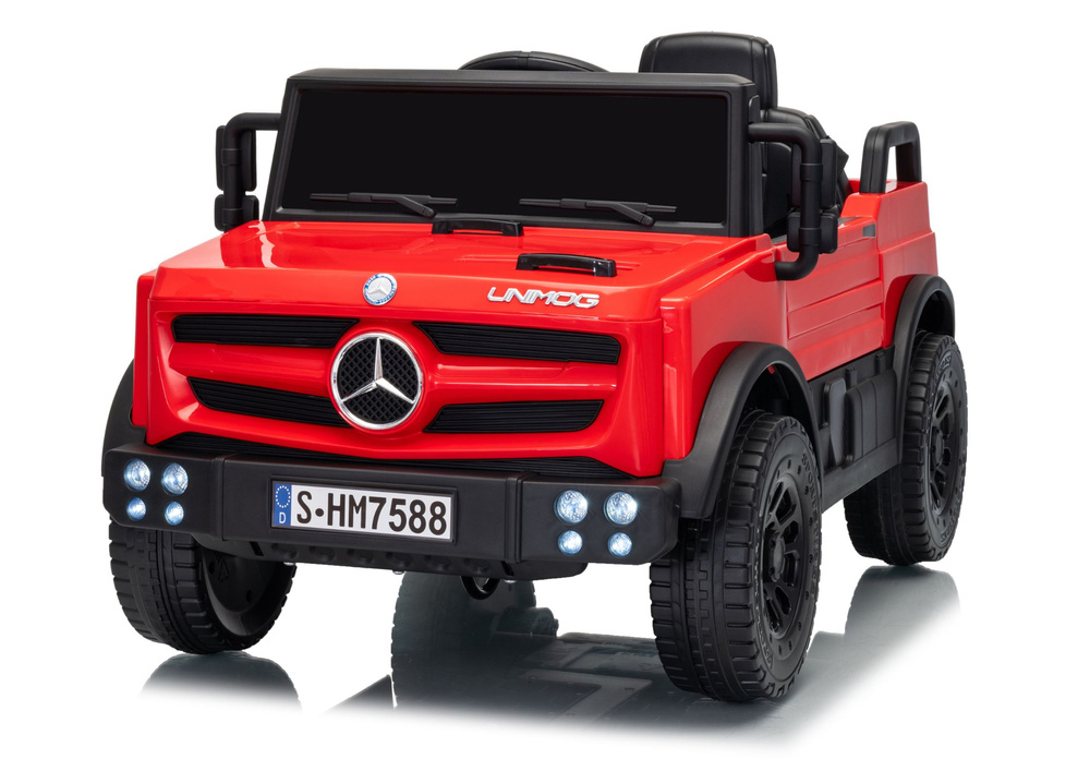 Elektrické autíčko Mercedes Unimog červené