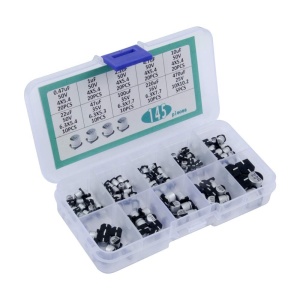 Sada elektrolytických SMD kondenzátorů 0,47uF - 470uF - 10 druhů, 145 kusů