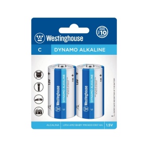 Westinghouse monočlánková alkalická baterie C LR (AM2, BABY, MN1400, E93, 14A); 1,5V - 2 kusy