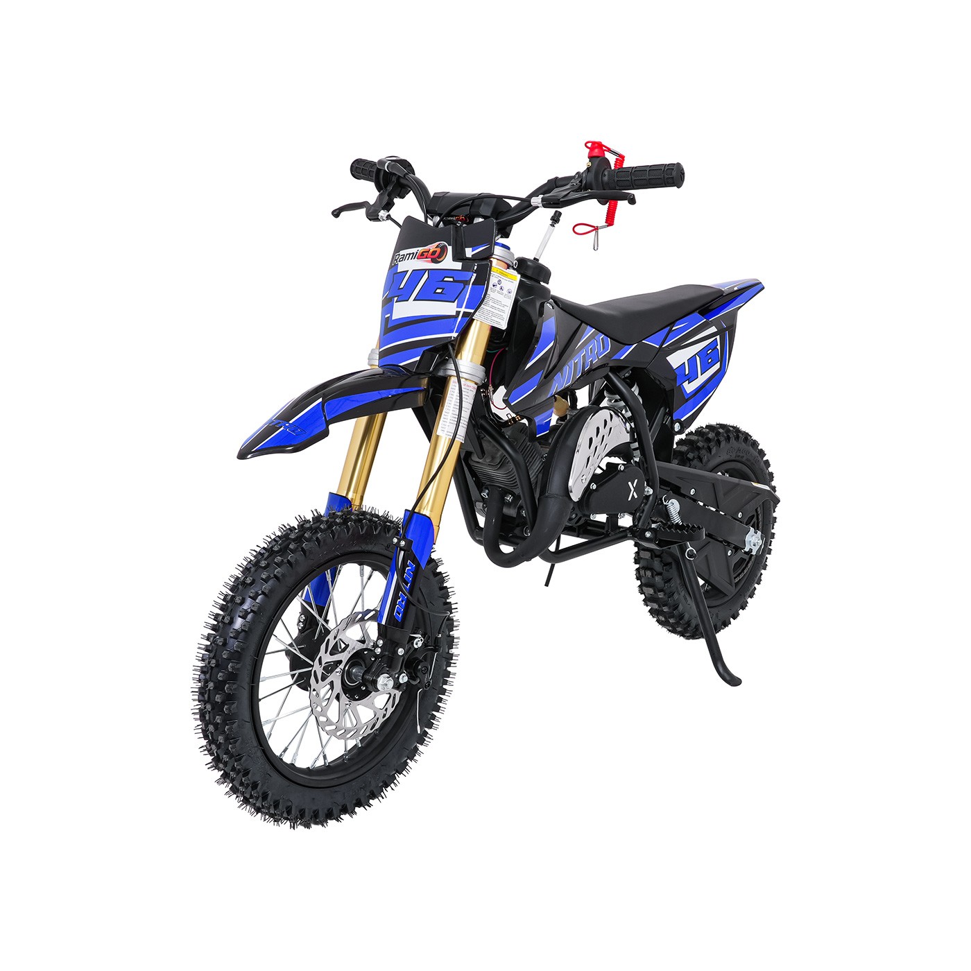 Dětská benzínová motorka RamiGO NITRO 60CC modrá